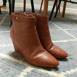Loeffler Randall leather wedge ankle boots
